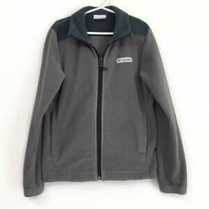 Columbia Boy's Fleece Jacket Gray & Green Size Small (8)